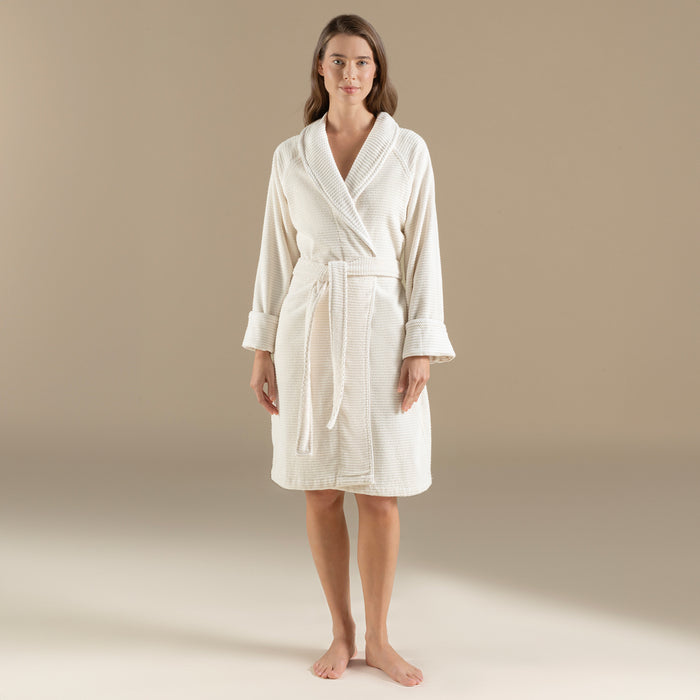 Eva Cotton Unısex Bathrobe Ecru