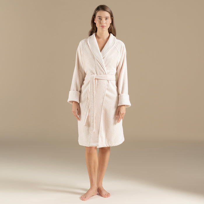 Eva Cotton Unısex Bathrobe Powder