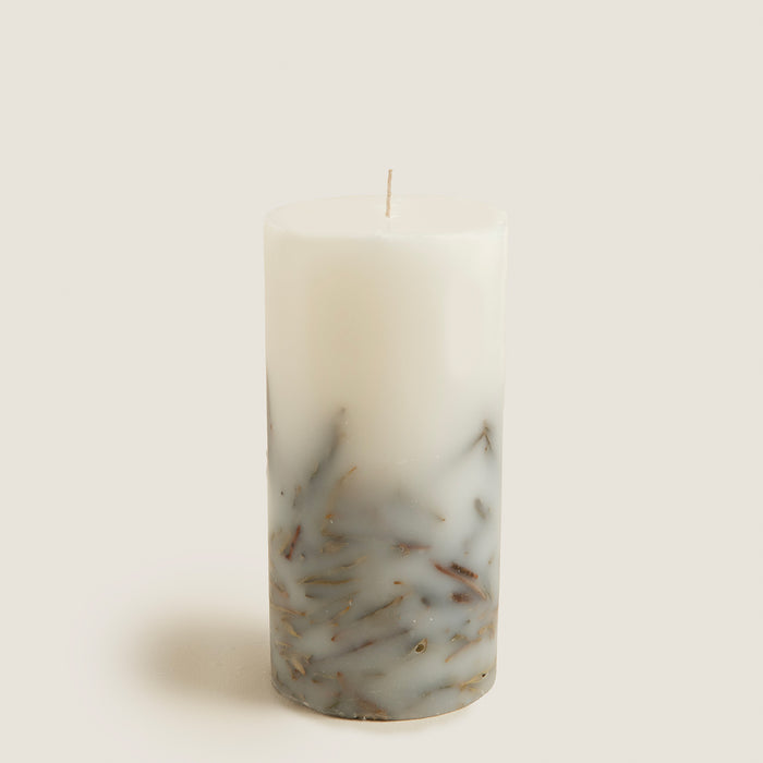 Leaf Decor Candle 10x20 cm Cream