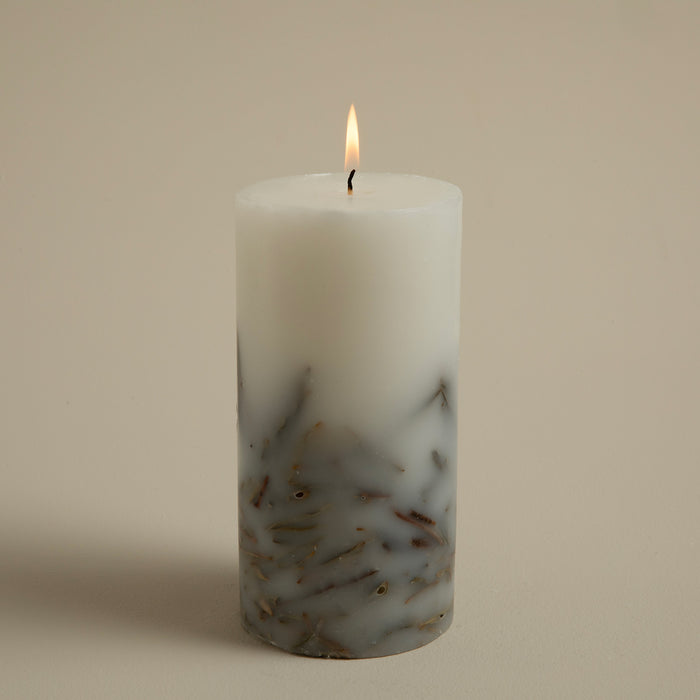 Leaf Decor Candle 10x20 cm Cream