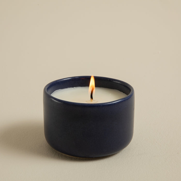 Boho Coastal Handmade Bowl Candle Navy Blue