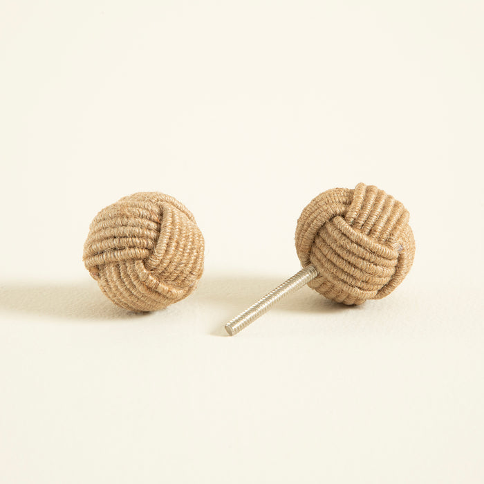 Woven Knob Light Brown Brown