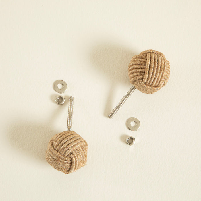 Woven Knob Light Brown Brown