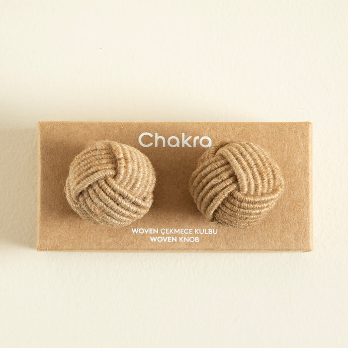 Woven Knob Light Brown Brown
