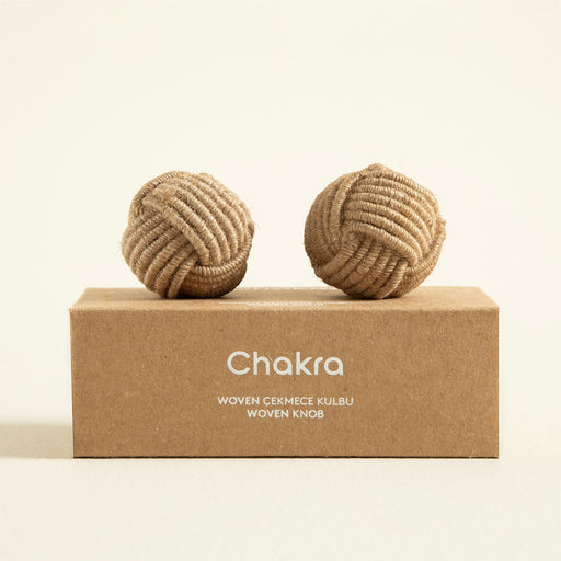 Woven Knob Light Brown Brown