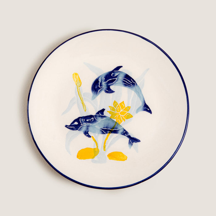 Chios Dolphin Dessert Plate 19 Cm Blue/White