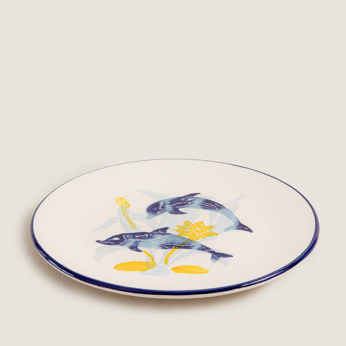 Chios Dolphin Dessert Plate 19 Cm Blue/White
