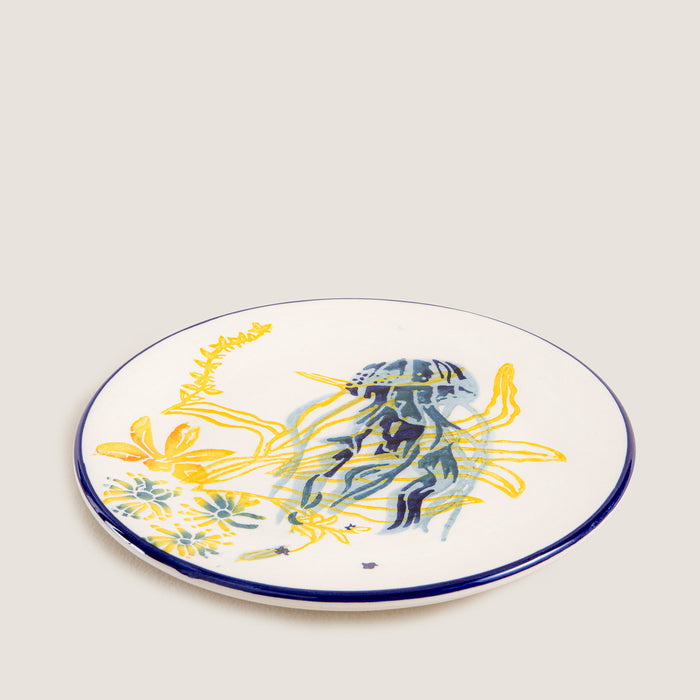 Chios Octopus Dessert Plate 19 Cm Blue/White