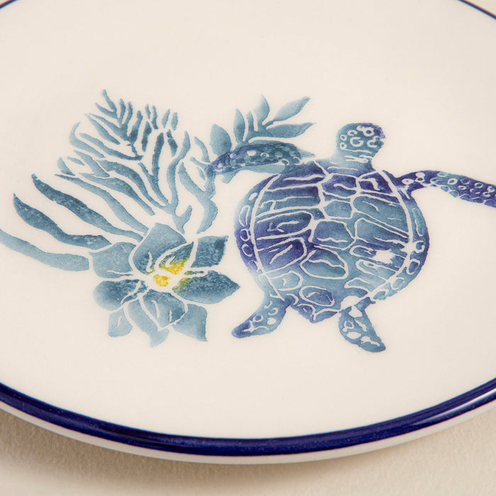 Chios Turtle 1 Pasta Tabağı 19 Cm Blue/White