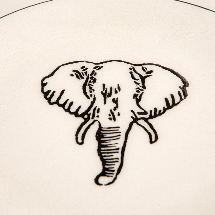 Sisam Elephant Dessert Plate 19 Cm BLACK/WHITE