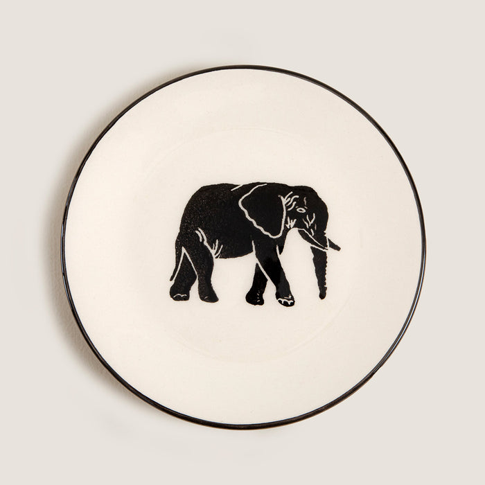 Sisam Elephant 2 Dessert Plate 19 Cm BLACK/WHITE