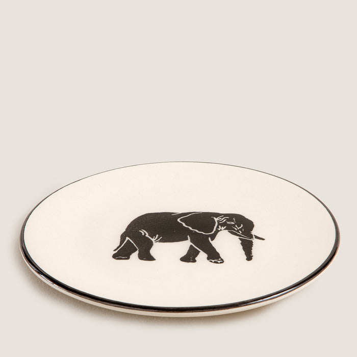 Sisam Elephant 2 Dessert Plate 19 Cm BLACK/WHITE