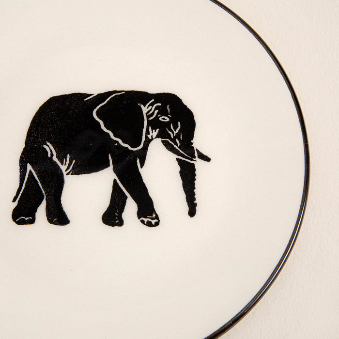 Sisam Elephant 2 Dessert Plate 19 Cm BLACK/WHITE