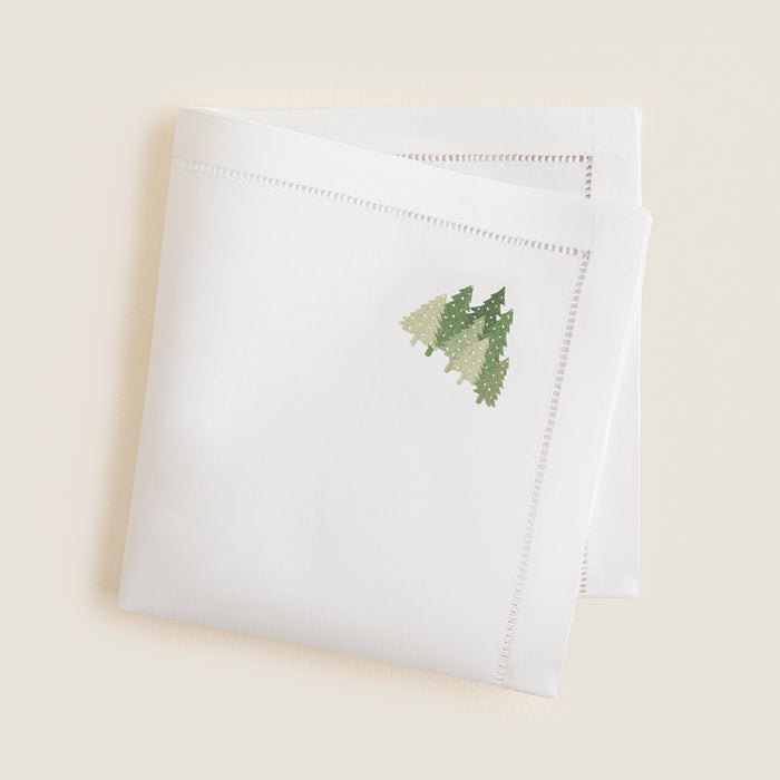 Tress Emroıdered Napkın 40x40 Cm White