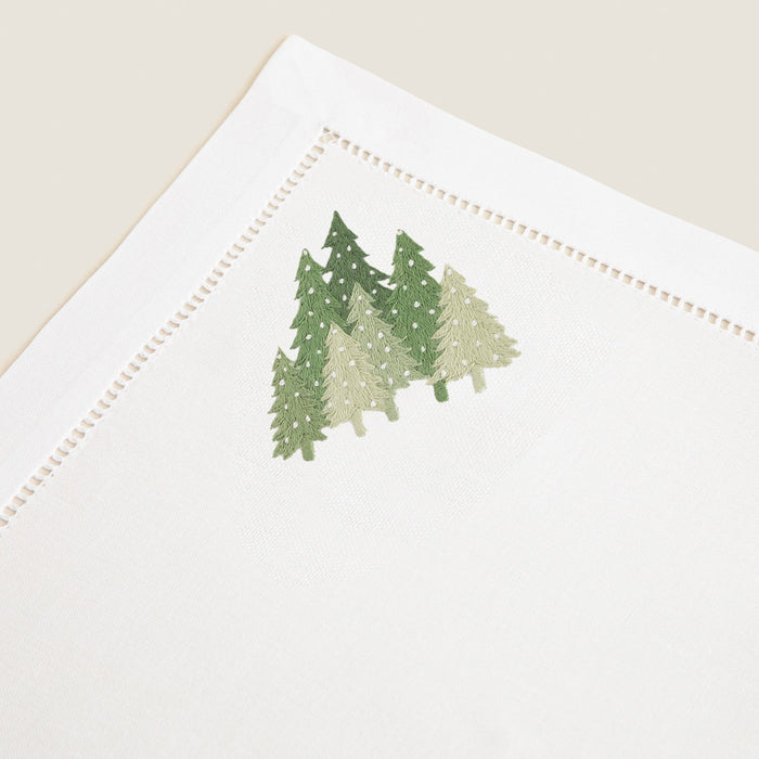 Tress Emroıdered Napkın 40x40 Cm White