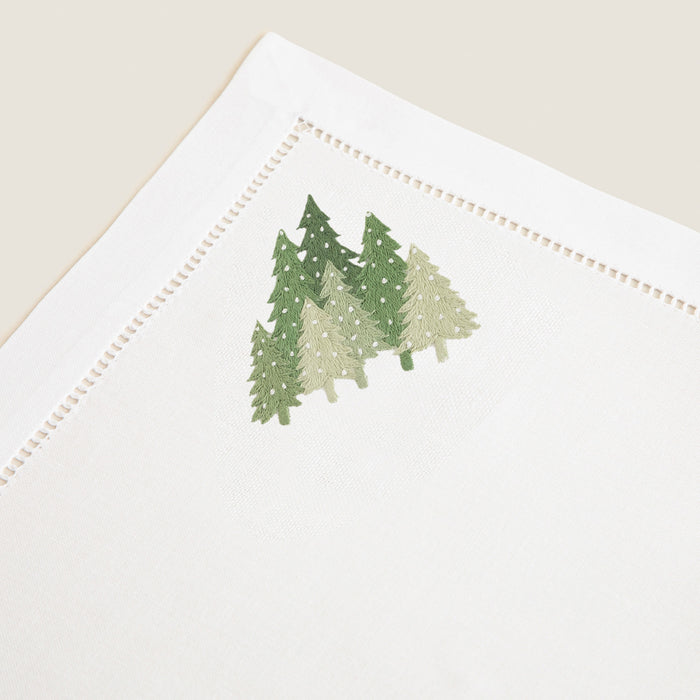 Tress Emroıdered Napkın 40x40 Cm White