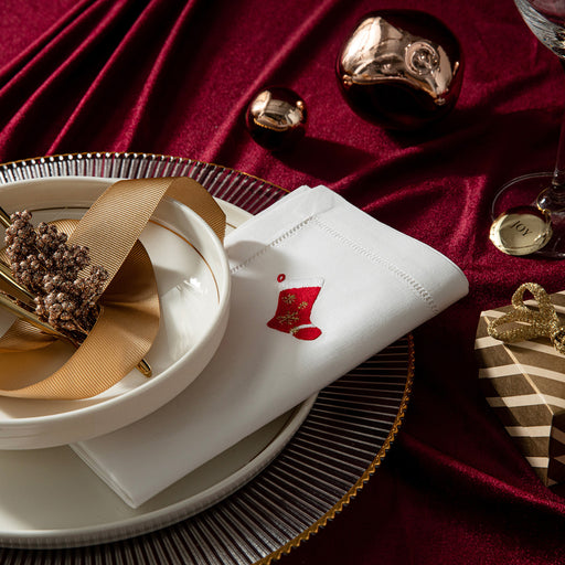 Vıtalıa  Emroıdered Napkın 40x40 Cm White