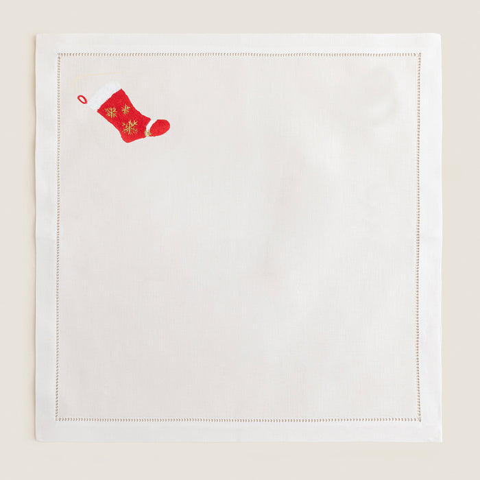 Vıtalıa  Emroıdered Napkın 40x40 Cm White