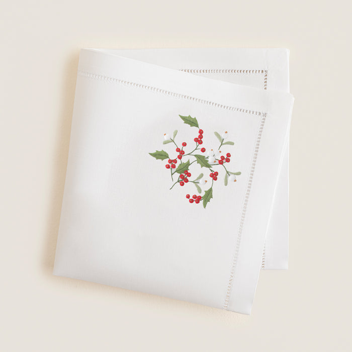 Coquna Emroıdered Napkın 40x40 Cm White