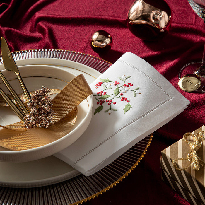 Coquna Emroıdered Napkın 40x40 Cm White