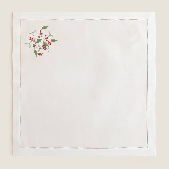 Coquna Emroıdered Napkın 40x40 Cm White