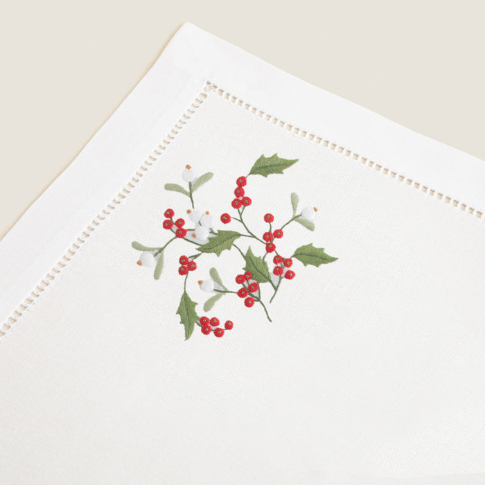 Coquna Emroıdered Napkın 40x40 Cm White