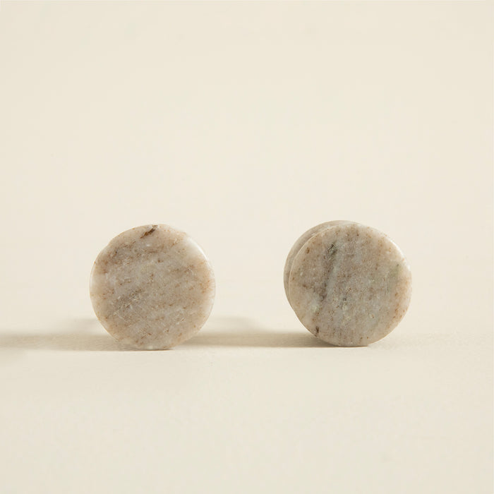 Marbly Button Knob Light Brown