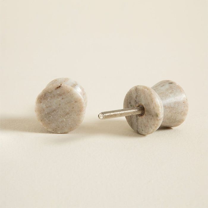 Marbly Button Knob Light Brown
