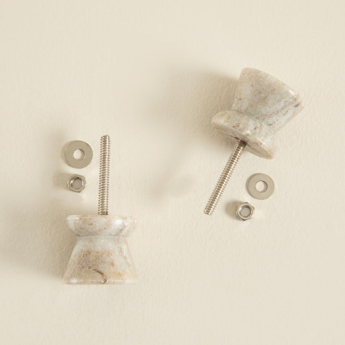 Marbly Button Knob Light Brown