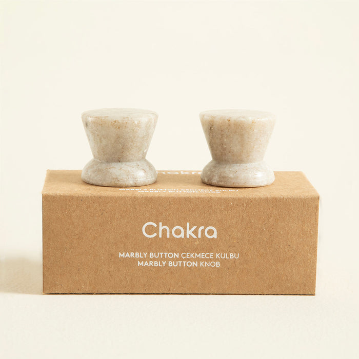 Marbly Button Knob Light Brown