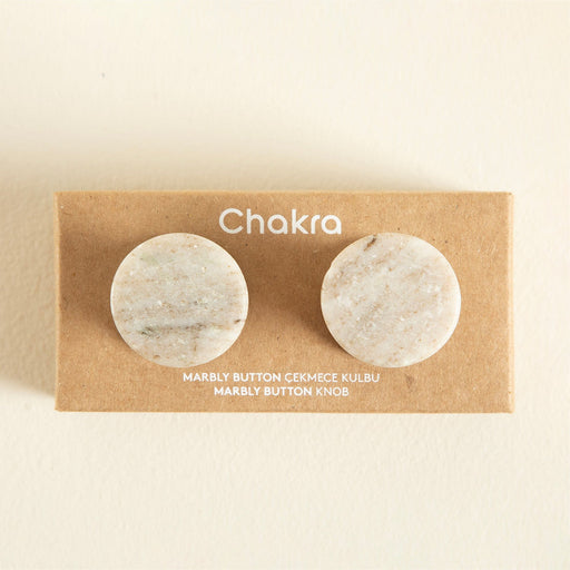 Marbly Button Knob Light Brown