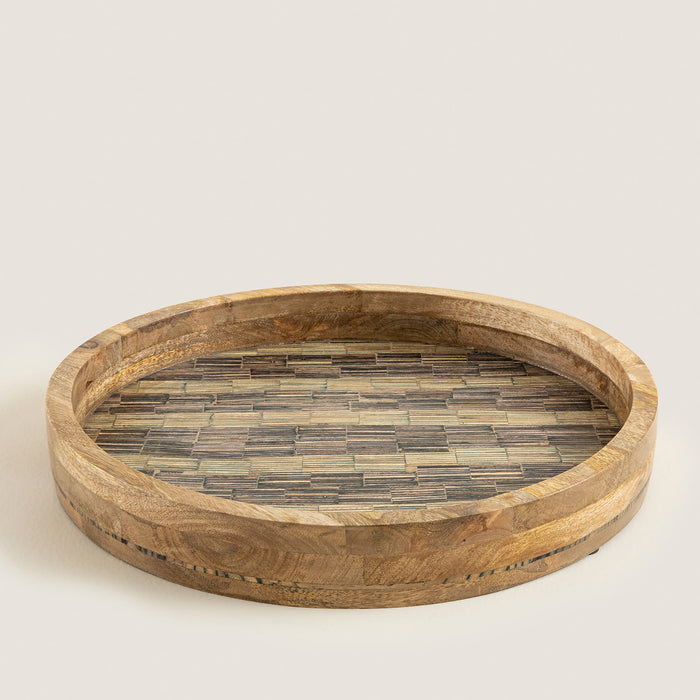 Sanian Tray 37 Cm Natural/Navy Blue