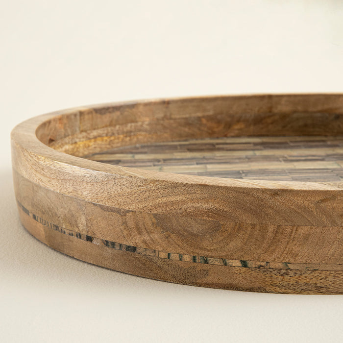 Sanian Tray 37 Cm Natural/Navy Blue