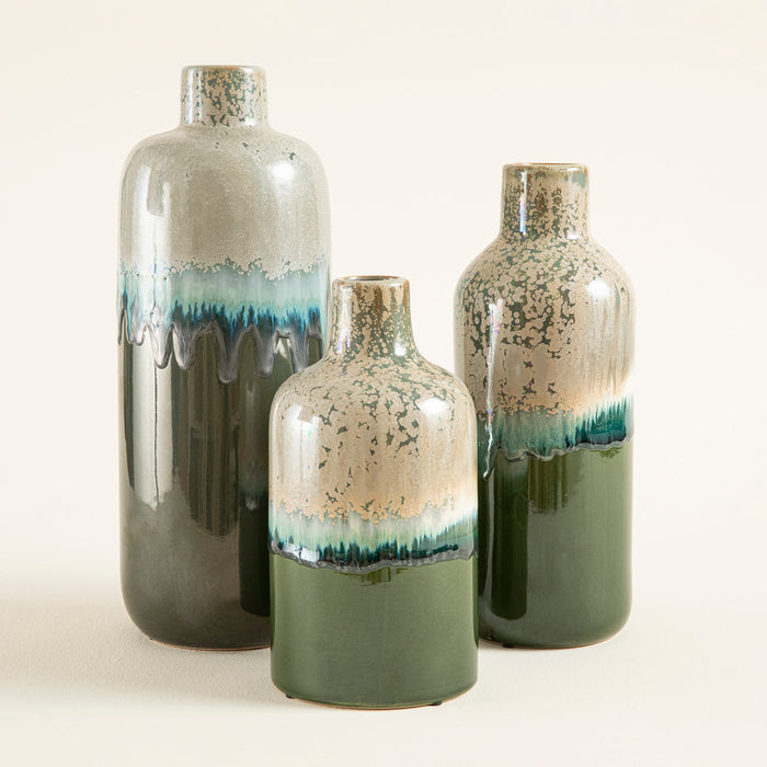 Wave Vase L Green