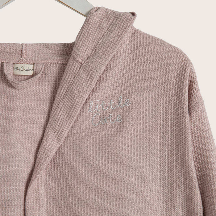 Little Basic Hoodıe Bathrobe Pink