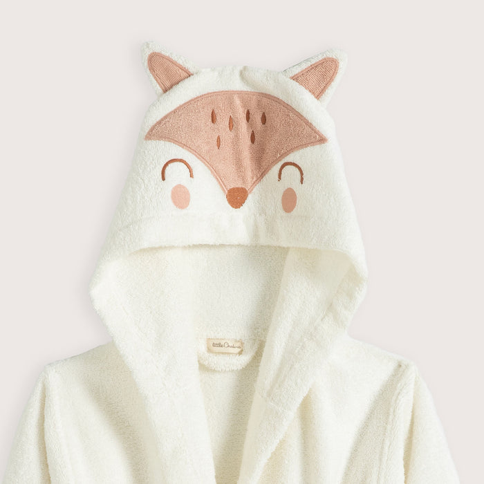 Fox Hoodıe Bathrobe Vanilla