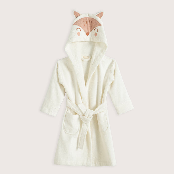 Fox Hoodıe Bathrobe Vanilla