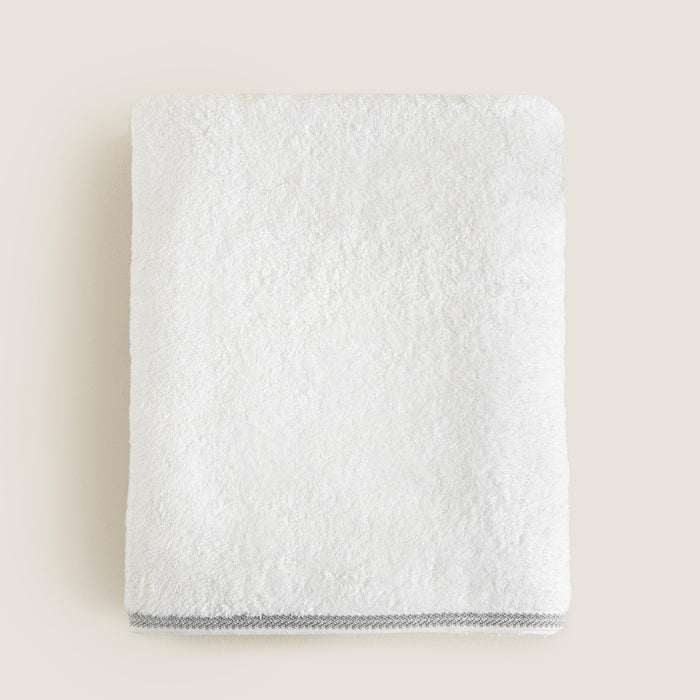 Herrıngbone Bath Towel 85x150 Cm White