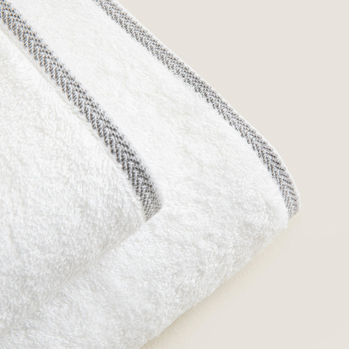 Herrıngbone Bath Towel 85x150 Cm White