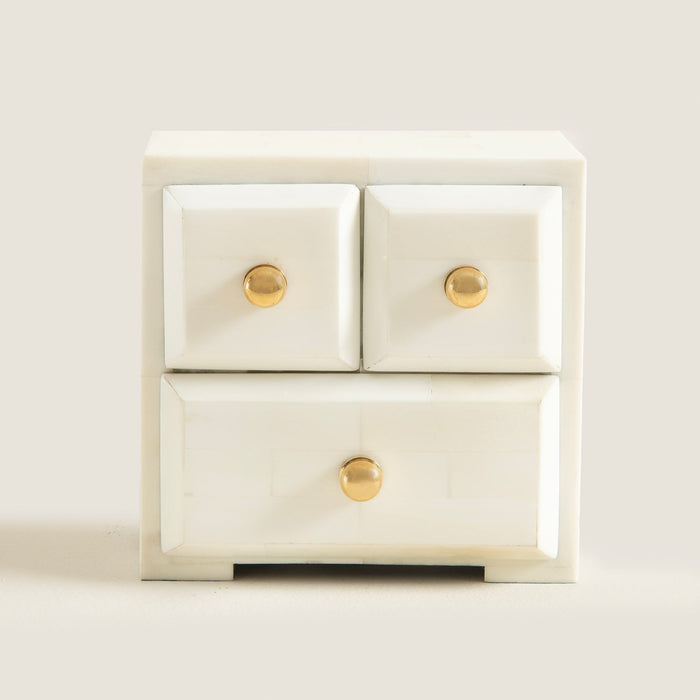 Chalky Decorative Box 3 Drawer Cream