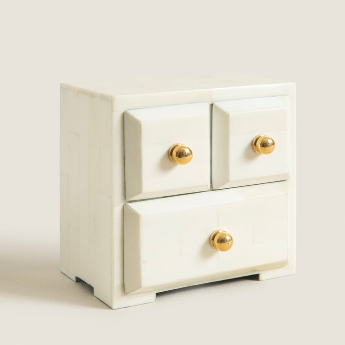 Chalky Decorative Box 3 Drawer Cream