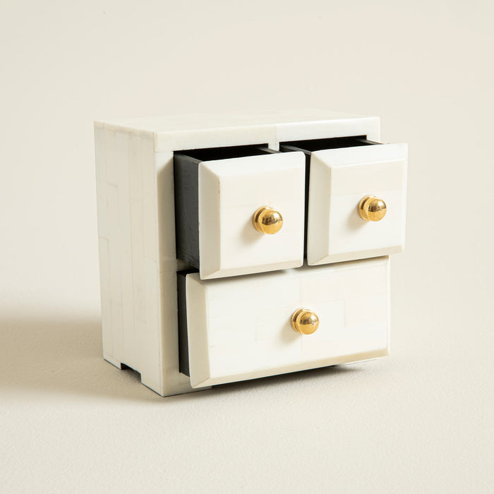 Chalky Decorative Box 3 Drawer Cream