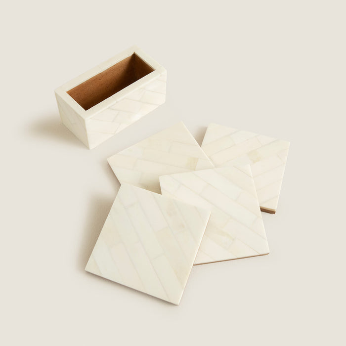 Flint 4 Coasters Cream