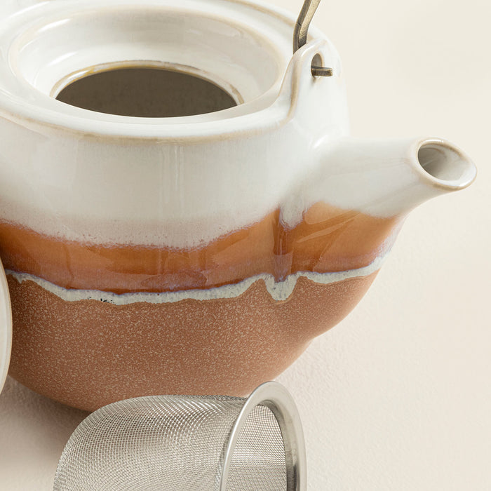 Hotan Teapot Bej/Ekru/Çizgili