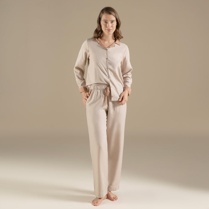 Lınıe Pajama Set Beige