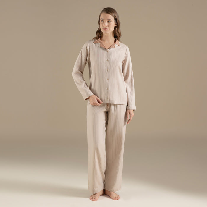 Lınıe Pajama Set Beige