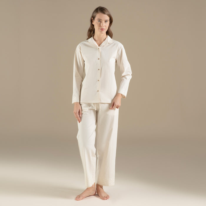Artısan Pajama Set Ecru-Beige