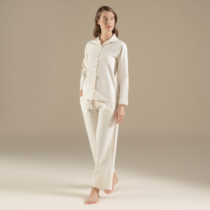 Artısan Pajama Set Ecru-Beige