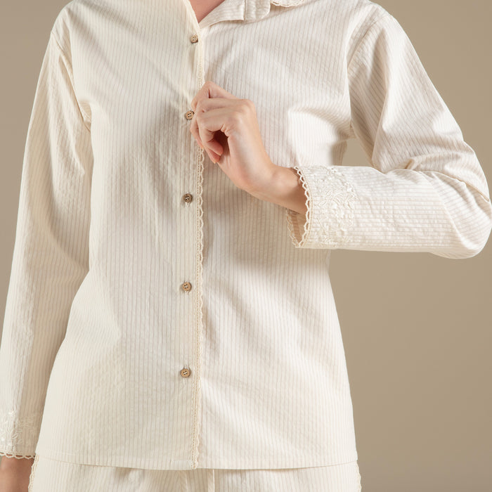 Artısan Pajama Set Ecru-Beige
