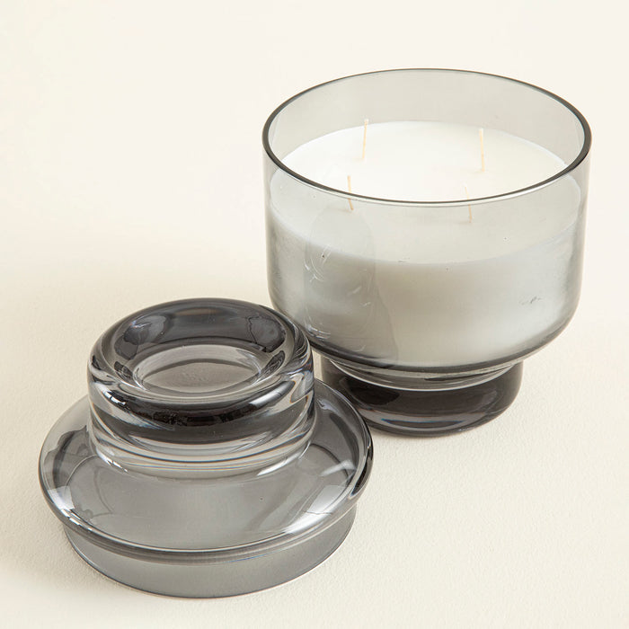 Ash Glass Candle Large Anthracite/Grey